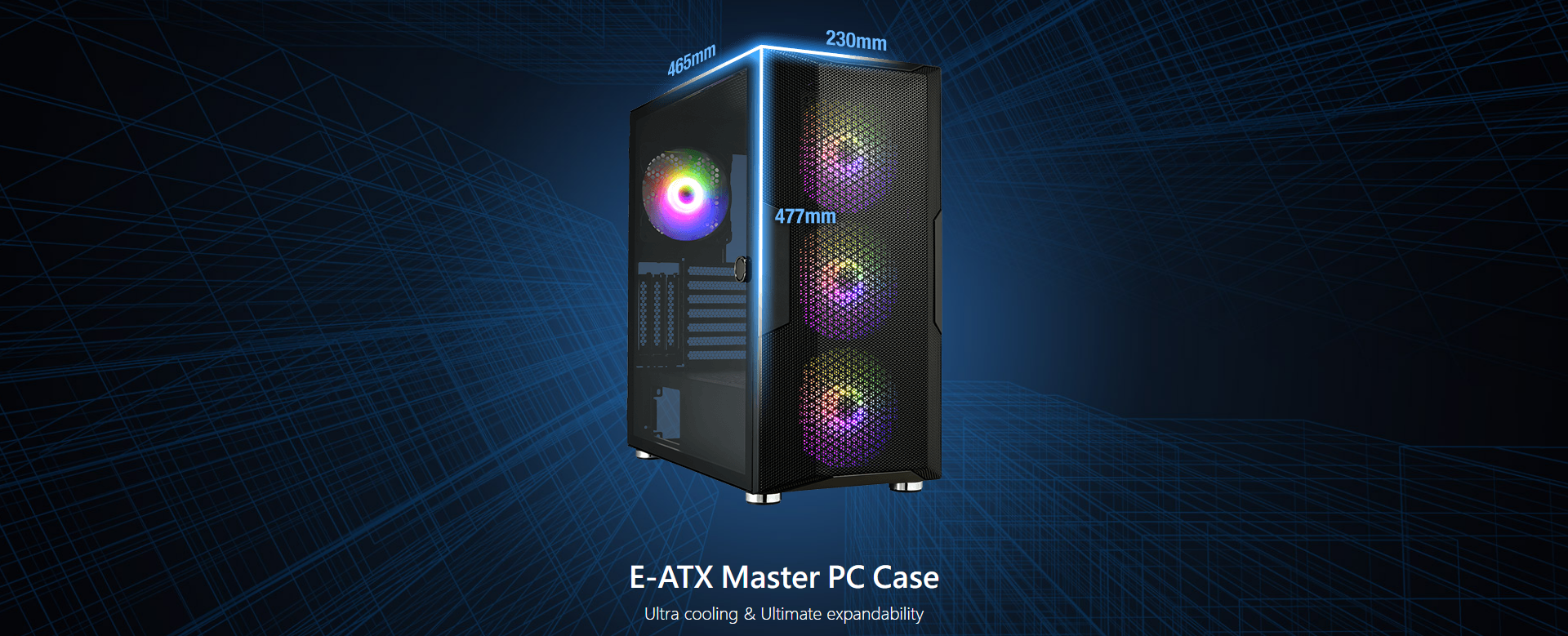 A large marketing image providing additional information about the product FSP CUT592 Full Tower E-ATX Case - Black - Additional alt info not provided